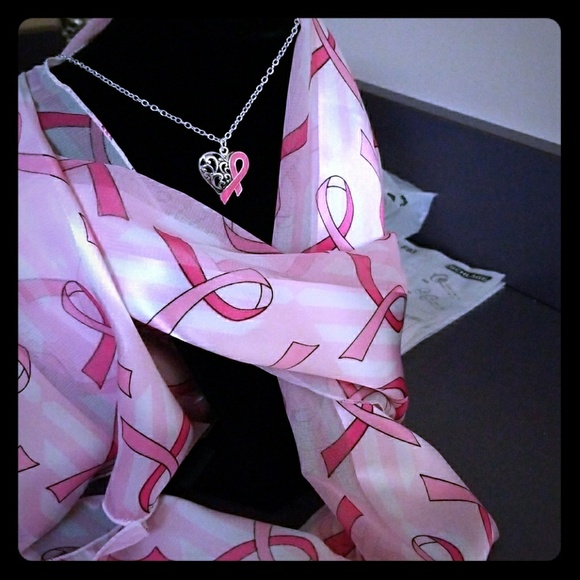 COPY - Breast cancer survivor scarf in necklace - Picture 1 of 1